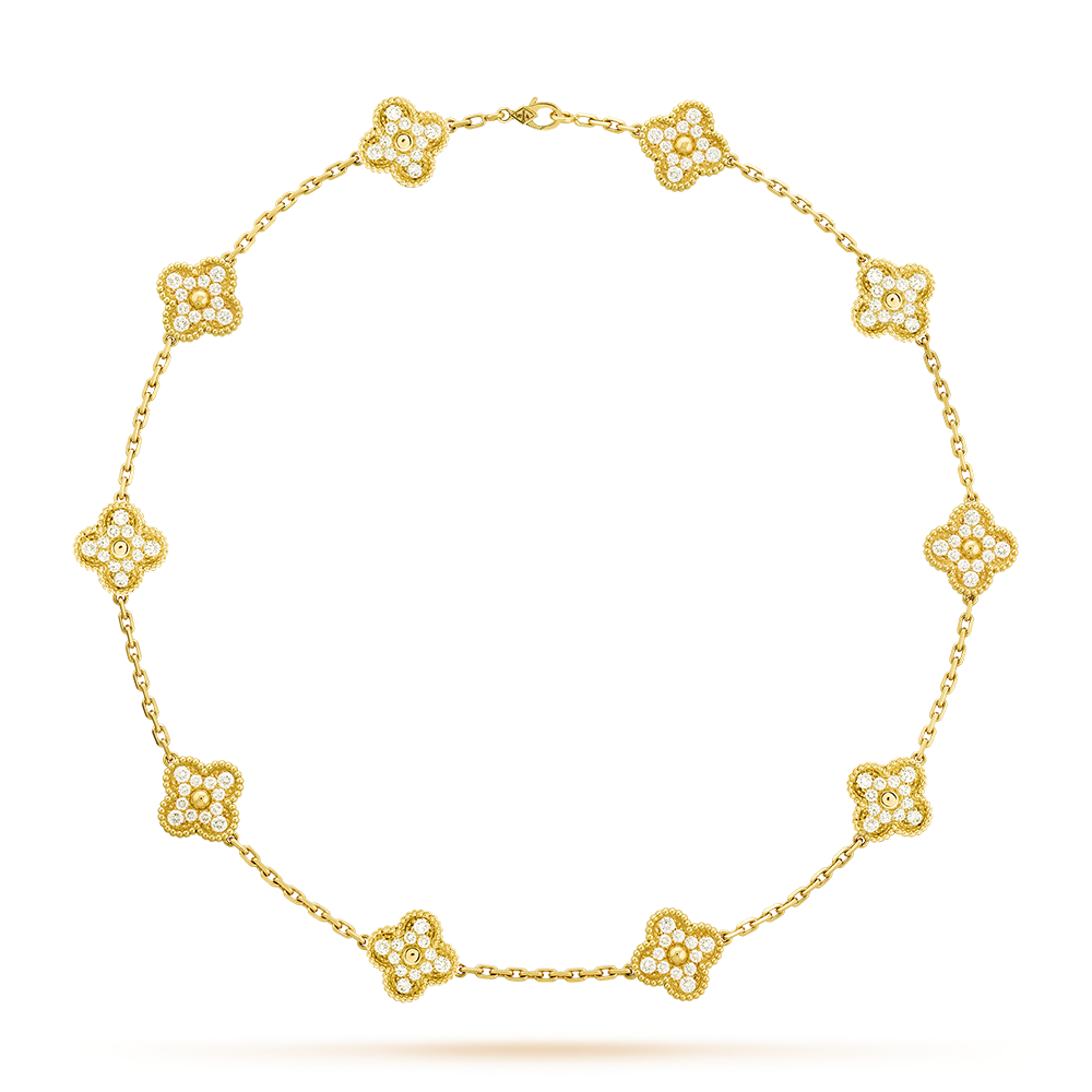 [Sophire Jewelry ]CLOVER 10 MOTIFS DIAMOND NECKLACE