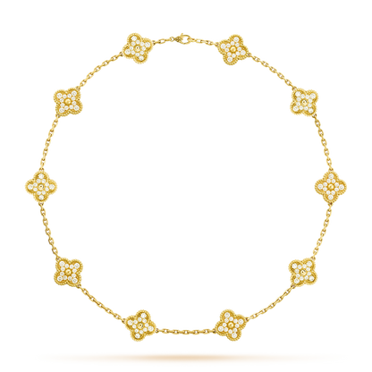 [Sophire Jewelry ]CLOVER 10 MOTIFS DIAMOND NECKLACE