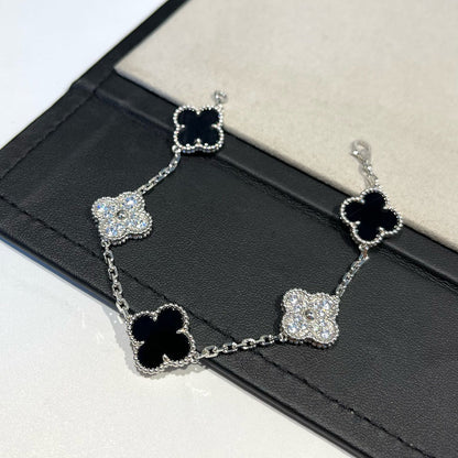 [Sophire Jewelry ] CLOVER 5 MOTIF ONYXS BRACELET COLLECTION