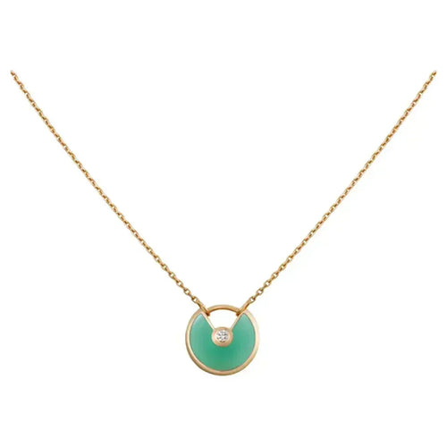 [Sophire Jewelry ]AMULETTE GOLD MALACHITE NECKLACE