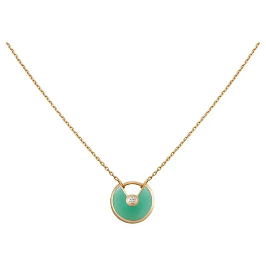[Sophire Jewelry ]AMULETTE GOLD MALACHITE NECKLACE