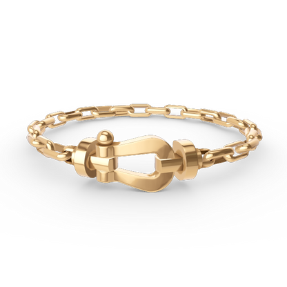 [Sophire Jewelry ]FORCE LARGE HORSESHOE CLASP  METAL BRACELET