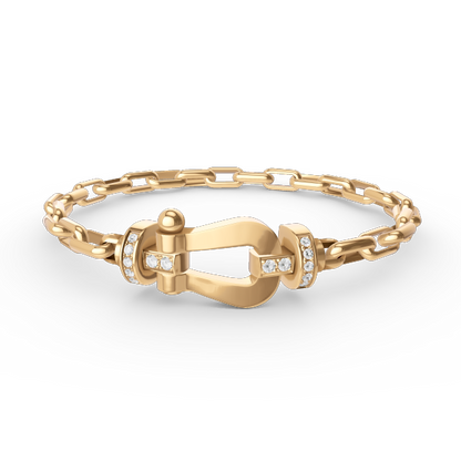 [Sophire Jewelry ]FORCE LARGE HORSESHOE CLASP  METAL BRACELET