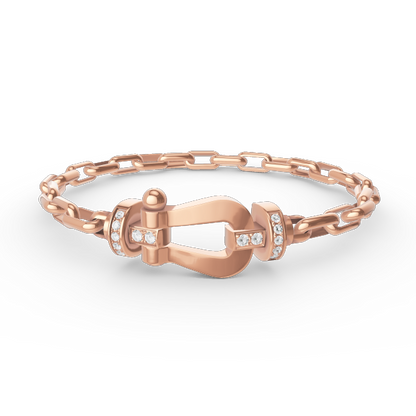 [Sophire Jewelry ]FORCE LARGE HORSESHOE CLASP  METAL BRACELET