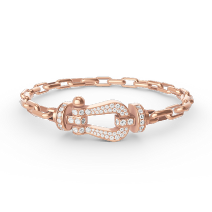 [Sophire Jewelry ]FORCE LARGE HORSESHOE CLASP  METAL BRACELET