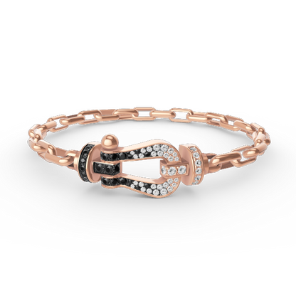 [Sophire Jewelry ]FORCE LARGE HORSESHOE CLASP  METAL BRACELET