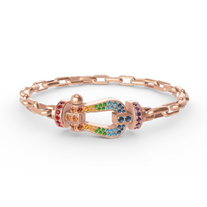 [Sophire Jewelry ]FORCE LARGE HORSESHOE CLASP  METAL BRACELET