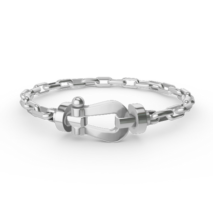 [Sophire Jewelry ]FORCE LARGE HORSESHOE CLASP  METAL BRACELET