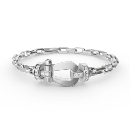 [Sophire Jewelry ]FORCE LARGE HORSESHOE CLASP  METAL BRACELET