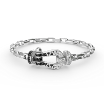 [Sophire Jewelry ]FORCE LARGE HORSESHOE CLASP  METAL BRACELET
