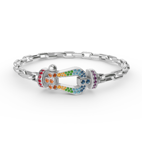 [Sophire Jewelry ]FORCE LARGE HORSESHOE CLASP  METAL BRACELET