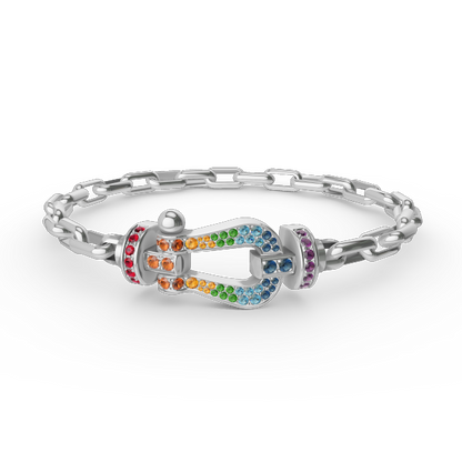 [Sophire Jewelry ]FORCE LARGE HORSESHOE CLASP  METAL BRACELET
