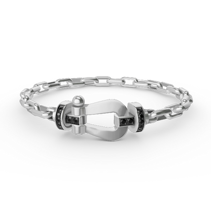 [Sophire Jewelry ]FORCE LARGE HORSESHOE CLASP  METAL BRACELET