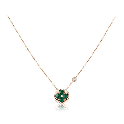 [Sophire Jewelry ]SUN PEDANT PINK GOLD 1 DIAMOND NECKLACE