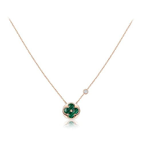 [Sophire Jewelry ]SUN PEDANT PINK GOLD 1 DIAMOND NECKLACE
