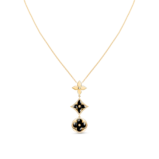 [Sophire]STAR AND SUN ONYX ROSE GOLD NECKLACE