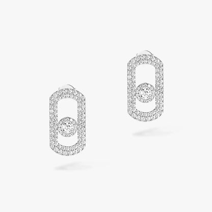[Sophire Jewelry]So Move Pave_-Set Diamond Earrings in Silver