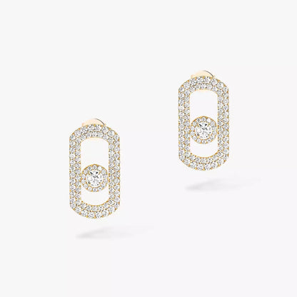 [Sophire Jewelry]So Move Pave_-Set Diamond Earrings in Silver