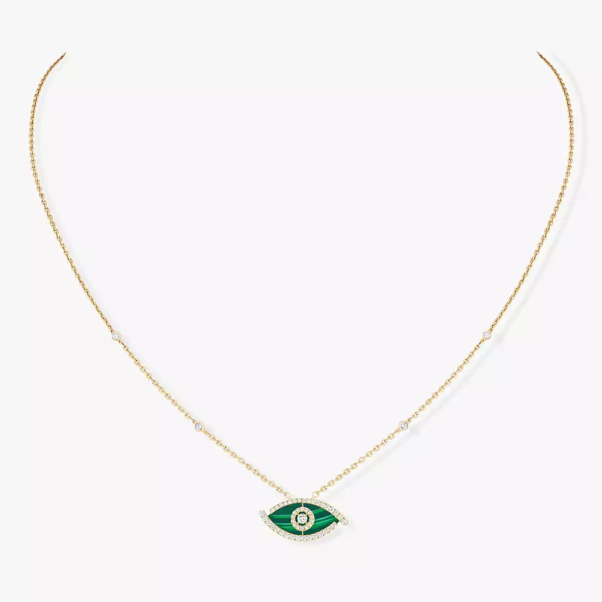 [Sophire Jewelry]Lucky Eye Diamond Necklace in Rose Gold and Turquoise