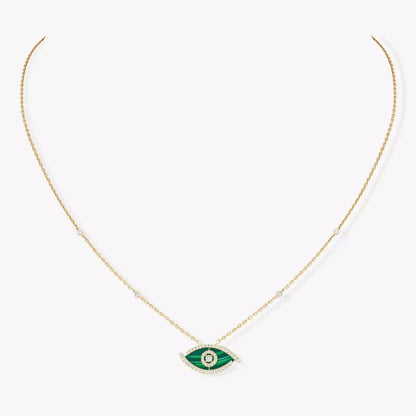[Sophire Jewelry]Lucky Eye Diamond Necklace in Rose Gold and Turquoise