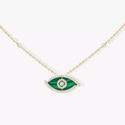 [Sophire Jewelry]Lucky Eye Diamond Necklace in Rose Gold and Turquoise