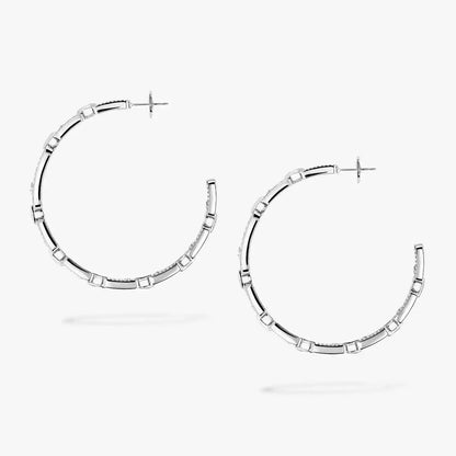 [Sophire Jewelry]Move Link Diamond Hoop Earrings