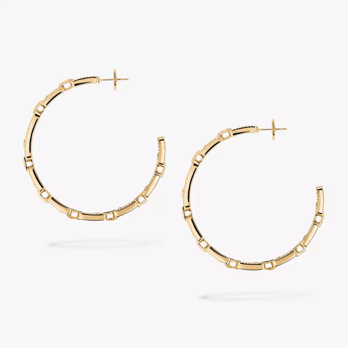 [Sophire Jewelry]Move Link Diamond Hoop Earrings