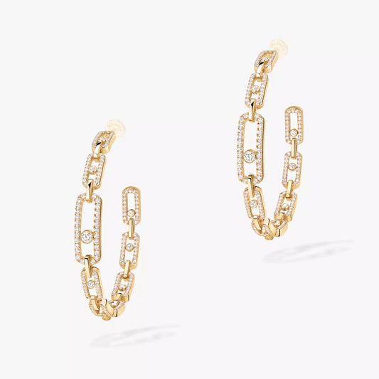 [Sophire]MOVE LINK KINETIC DIAMOND HOOP EARRINGS