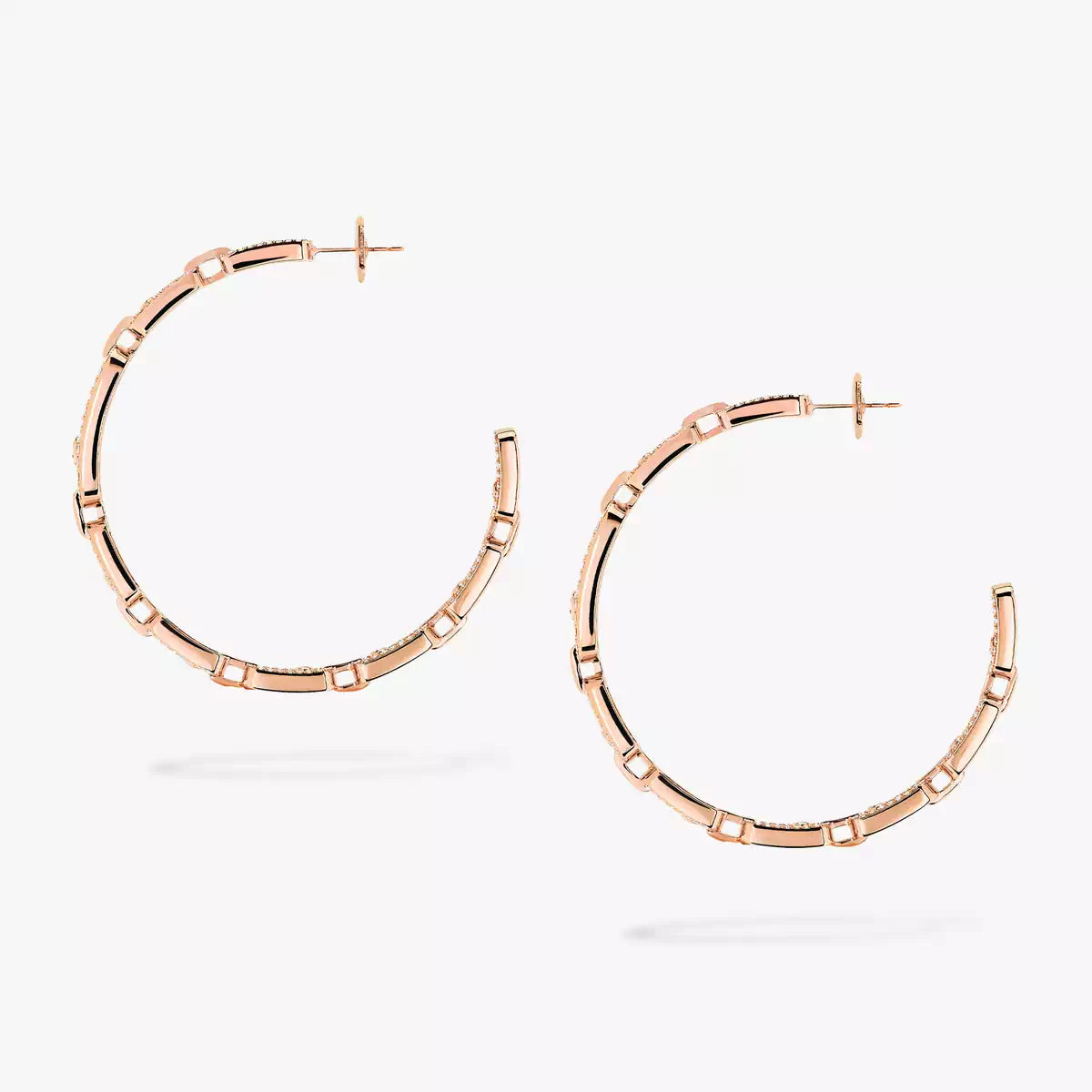 [Sophire Jewelry]Move Link Diamond Hoop Earrings