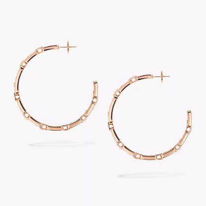 [Sophire Jewelry]Move Link Diamond Hoop Earrings