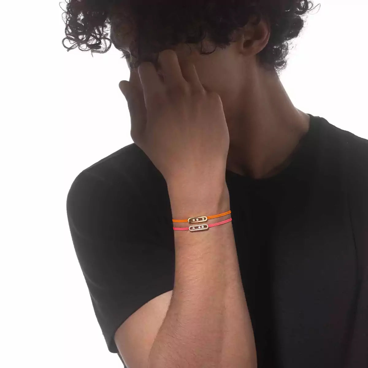 [Sophire Jewelry]Messika Care(s) pink cord pavé bracelet
