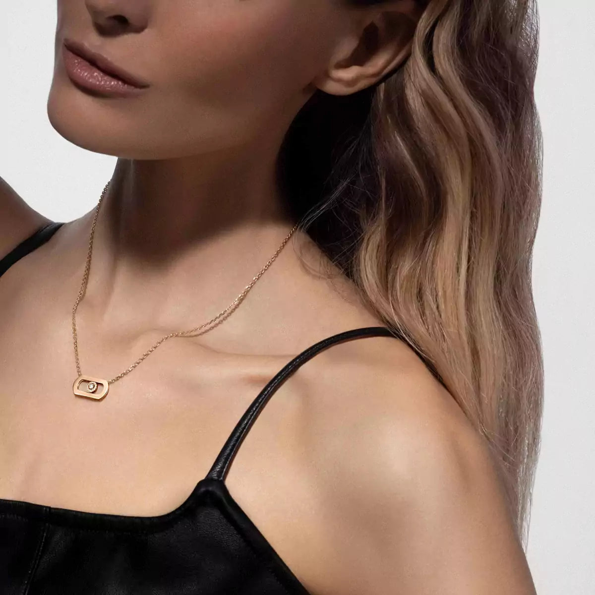 [Sophire Jewelry]So Move Diamond Necklace in Gold