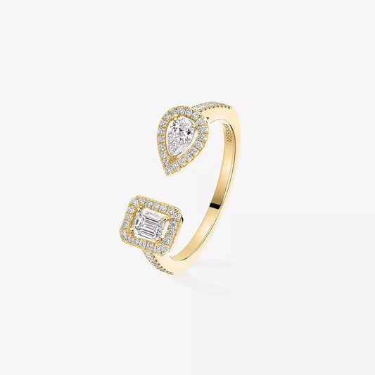 [Sophire]OPEN SUGAR CUBE & TEARDROP PAVÉ DIAMOND RING