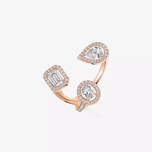 [Sophire]MY TWIN TRILOGY OPEN PAVÉ RING