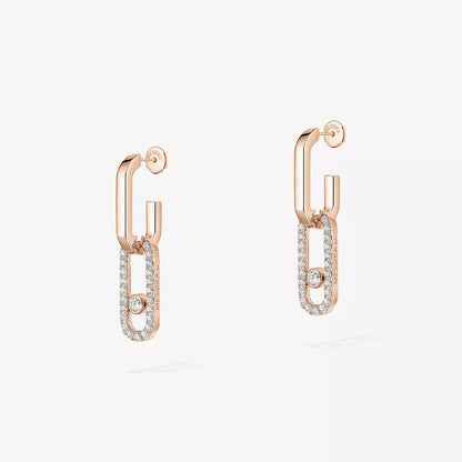 [Sophire Jewelry]Move Link Diamond Earrings