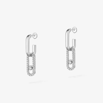[Sophire Jewelry]Move Link Diamond Earrings