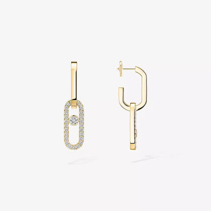 [Sophire Jewelry]Move Link Diamond Earrings