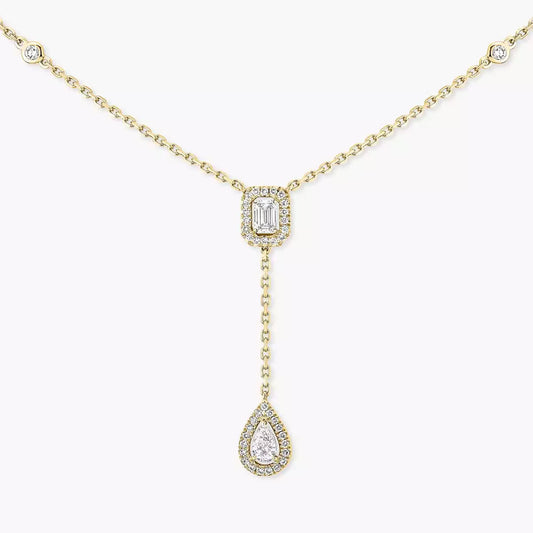 [Sophire]SUGAR CUBE & TEARDROP FULL PAVÉ NECKLACE