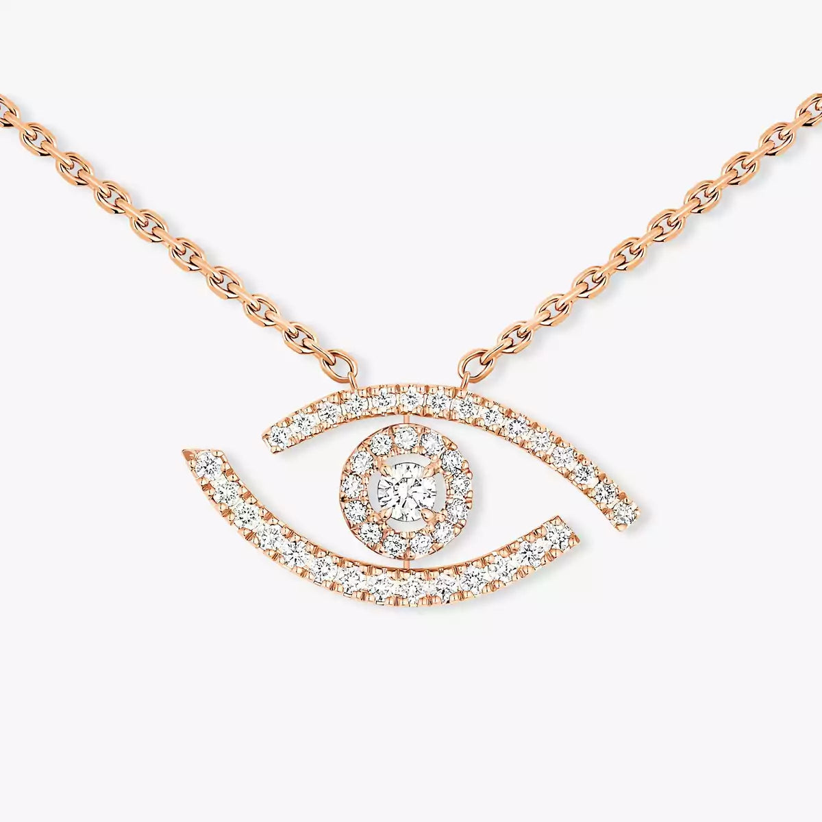 [Sophire Jewelry]Pave_ Diamond Necklace Lucky Eye