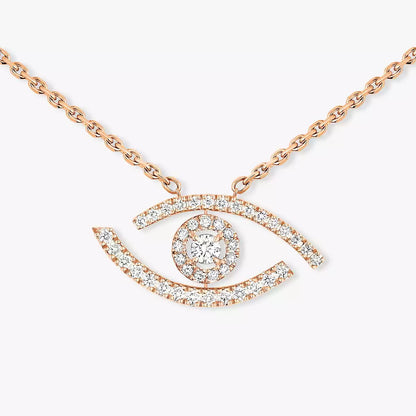 [Sophire Jewelry]Pave_ Diamond Necklace Lucky Eye