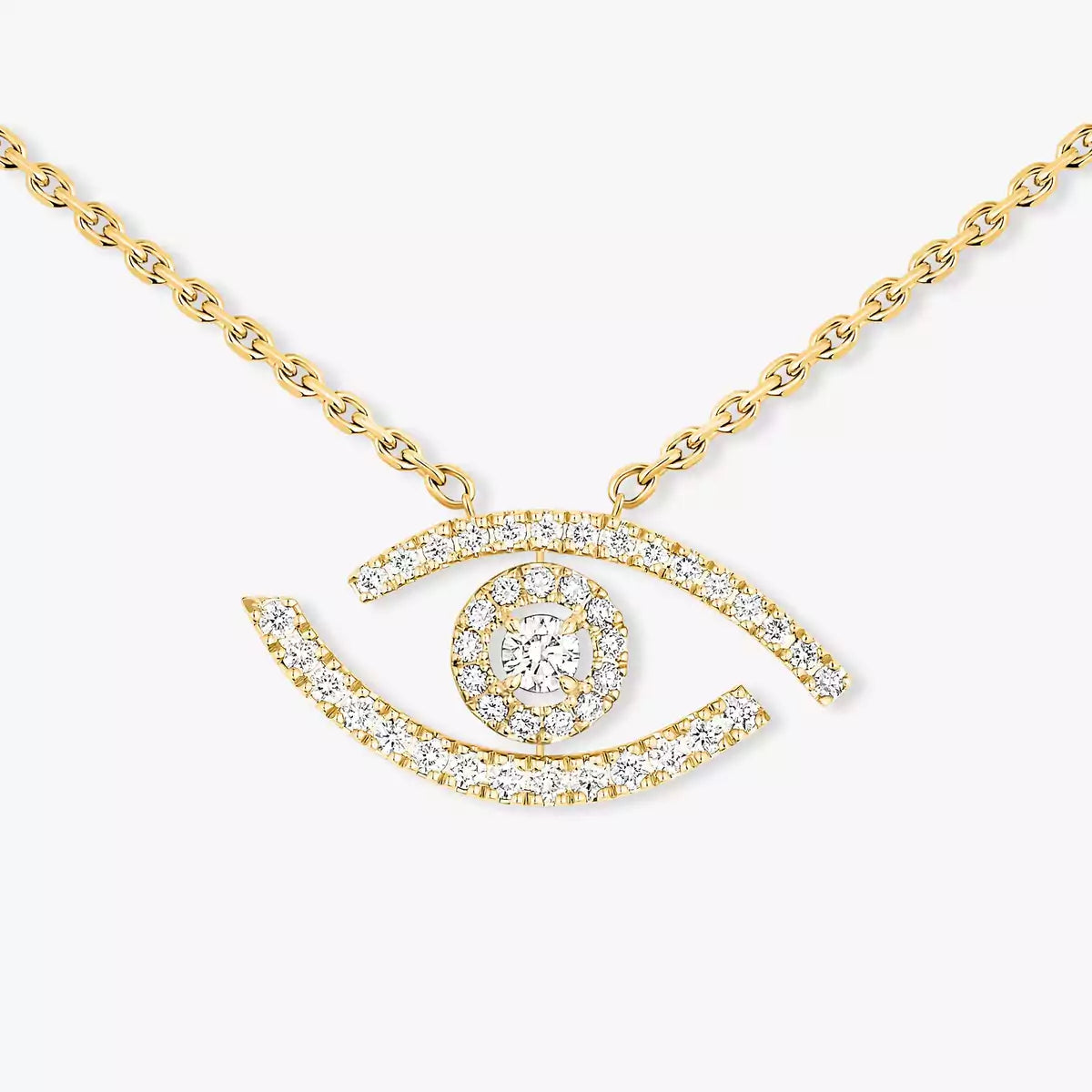 [Sophire Jewelry]Pave_ Diamond Necklace Lucky Eye