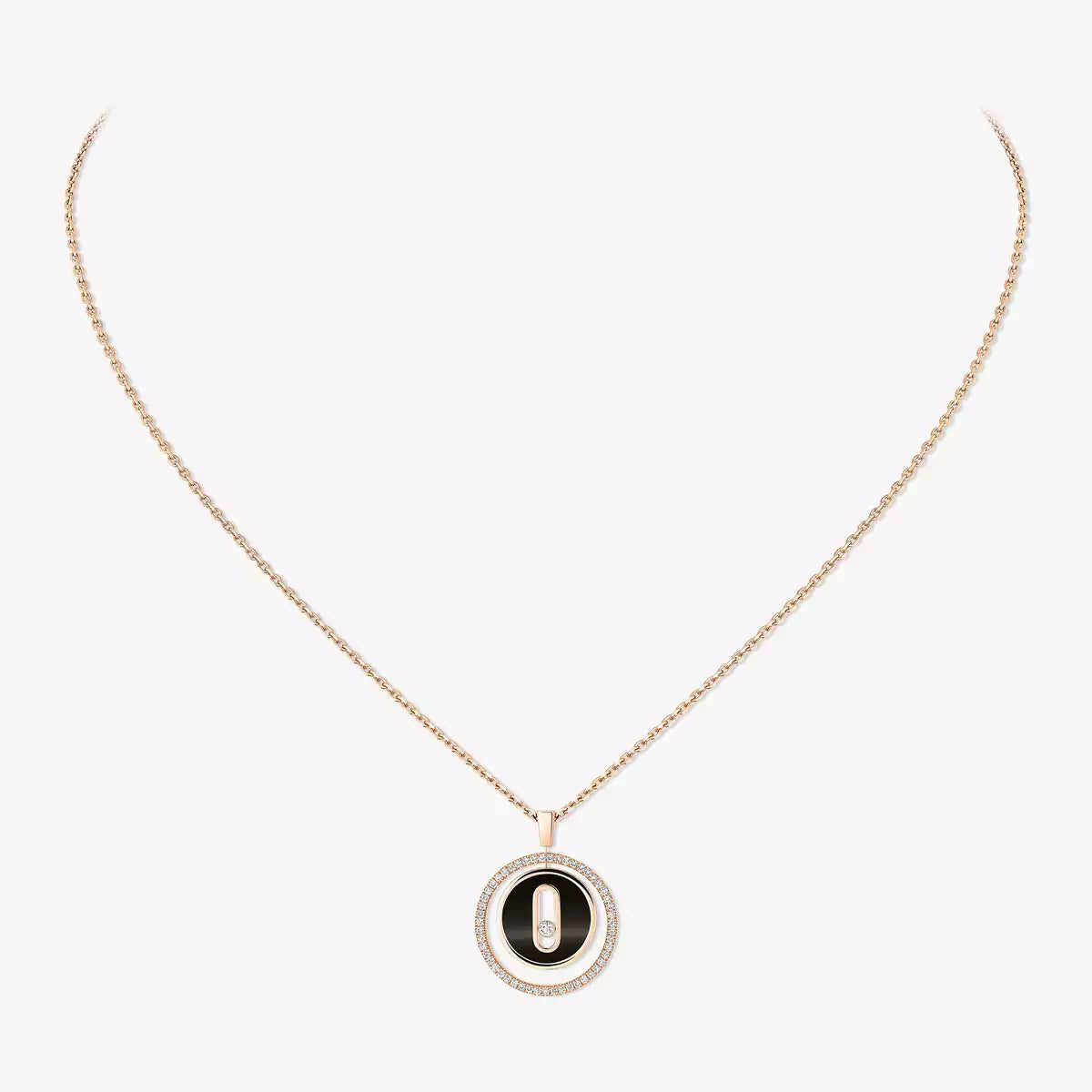 [Sophire Jewelry]Lucky Move Diamond Necklace in Rose Gold and White Mother-of-Pearl