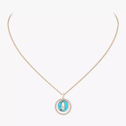 [Sophire Jewelry]Lucky Move Diamond Necklace in Rose Gold and White Mother-of-Pearl