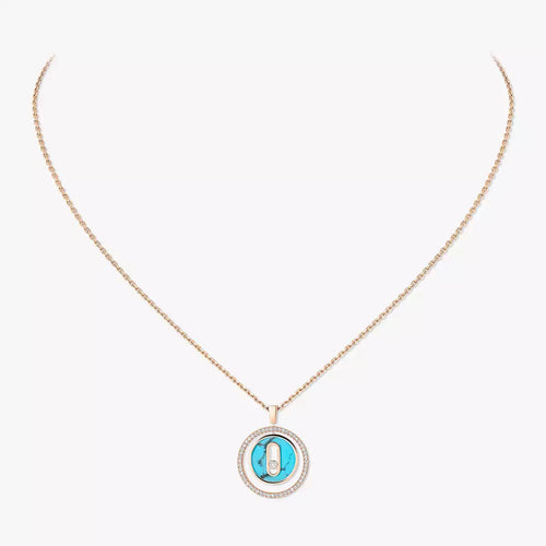 [Sophire Jewelry]Lucky Move Diamond Necklace in Rose Gold and White Mother-of-Pearl