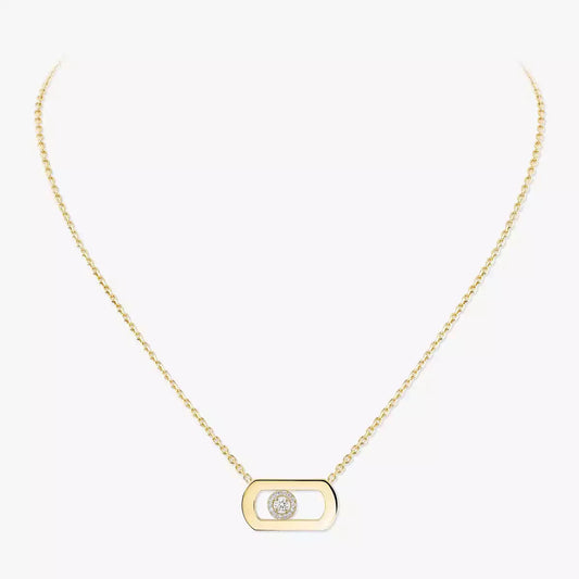 [Sophire]LARGE MOVE PENDANT SINGLE DIAMOND NECKLACE