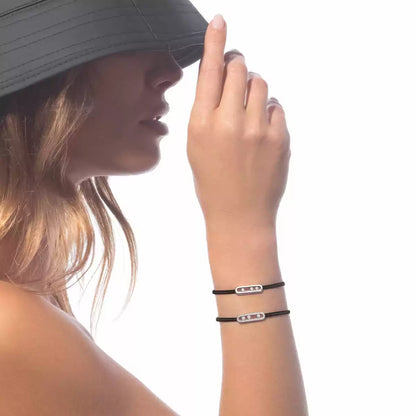 [Sophire Jewelry]Messika Care(s) pink cord pavé bracelet