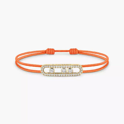 [Sophire Jewelry]Messika Care(s) pink cord pavé bracelet