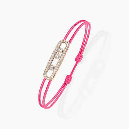 [Sophire Jewelry]Messika Care(s) pink cord pavé bracelet