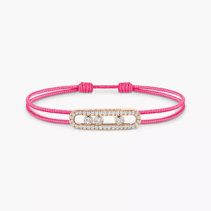 [Sophire Jewelry]Messika Care(s) pink cord pavé bracelet