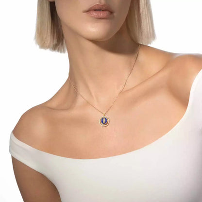 [Sophire Jewelry]Lucky Move Diamond Necklace in Rose Gold and White Mother-of-Pearl